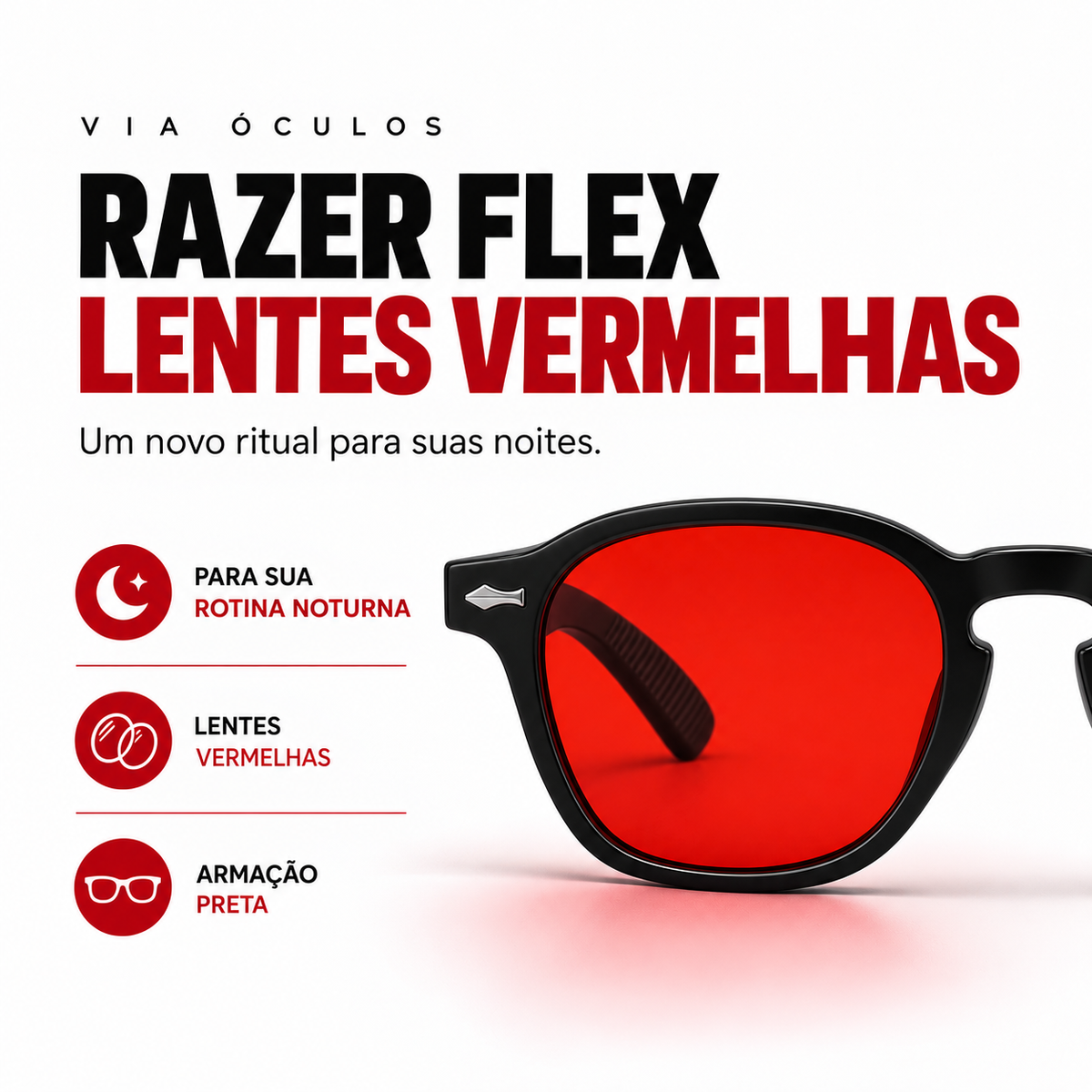 Óculos Razer Flex - Vermelho Biohacking